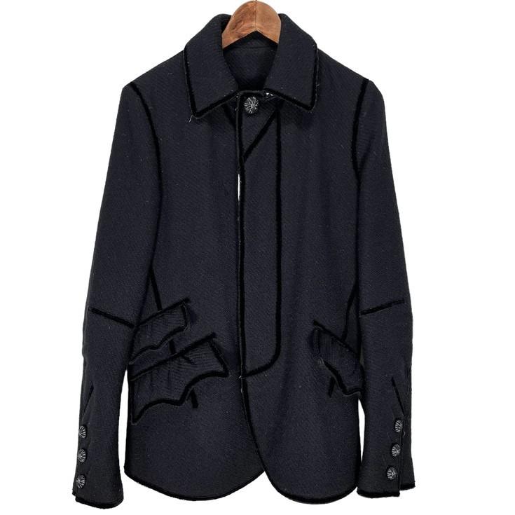 NUMBER NINE 【men2719I】 09AW 襟裏レース刺繍パイピング NUMBER NINE 【men2719I】 09AW 襟裏レース刺繍パイピング