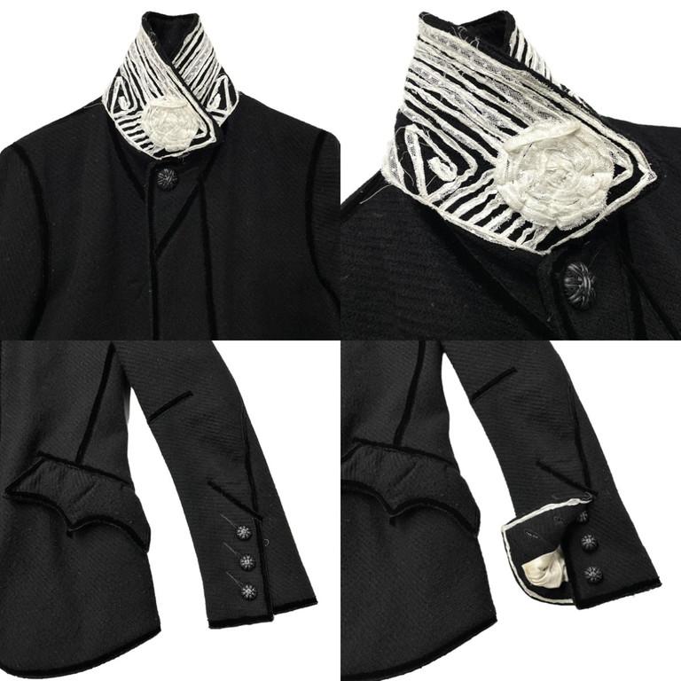 NUMBER NINE 【men2719I】 09AW 襟裏レース刺繍パイピング NUMBER NINE 【men2719I】 09AW 襟裏レース刺繍パイピング