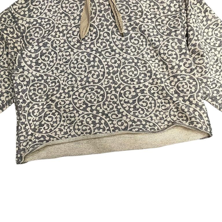 キャピタルkapital 蛸唐草 ナマズパーカー KAPITAL 【men211Y】 20SS チャコール杢裏毛タコ唐草柄ptナマズ