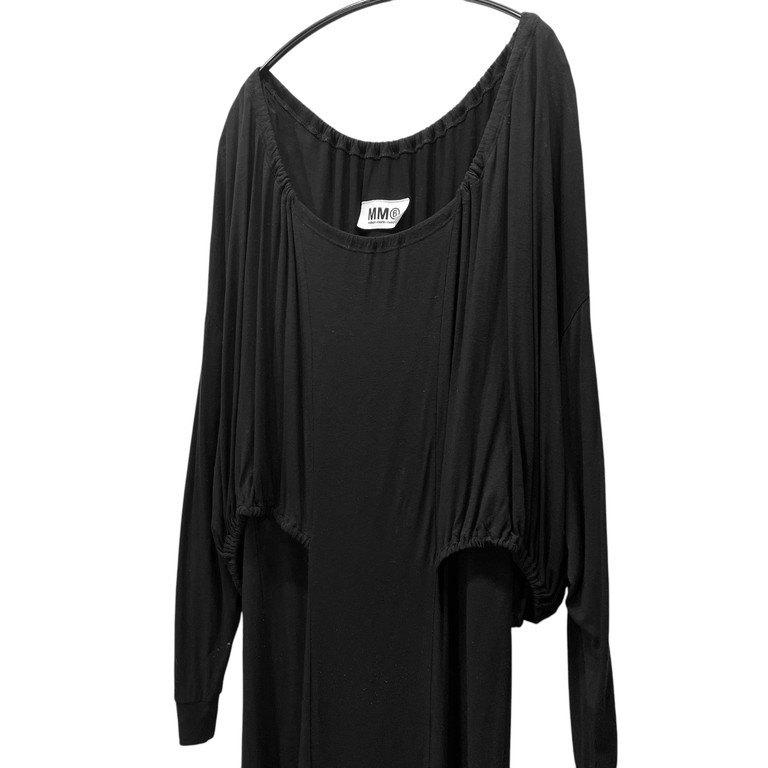 MM6 レイヤード カットソーワンピース黒