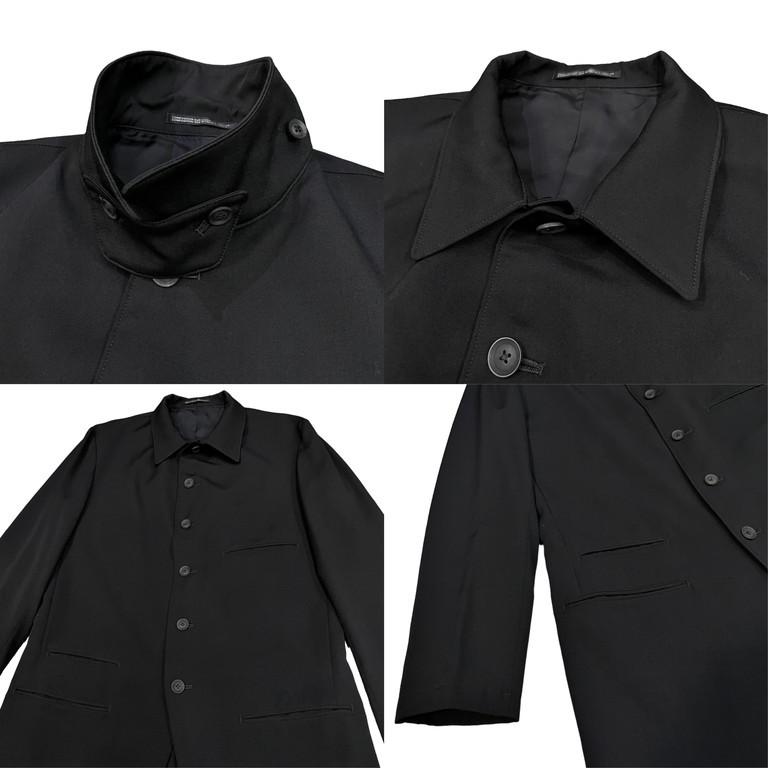 Yohji Yamamoto Pour Homme 【men3795I】 20SS ウールギャバジン6Bストラップスタンドカラー燕尾ロングテーラードジャケット HN-J45-100 AR｜next51-mikunigaoka｜09