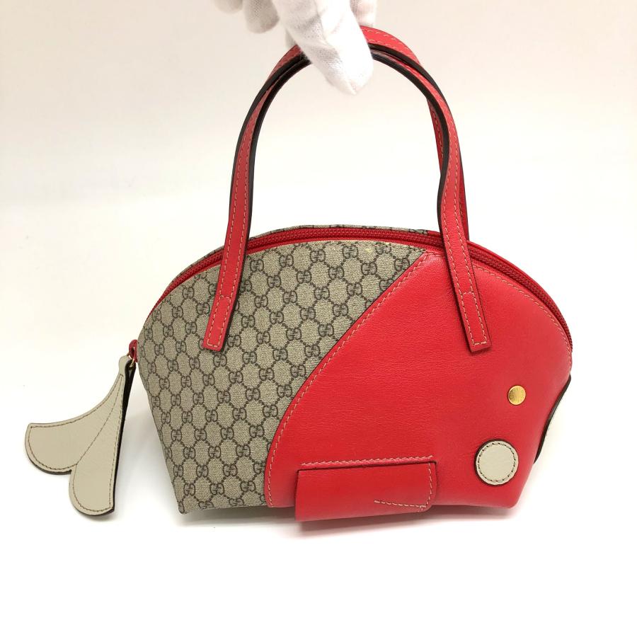 GUCCI グッチ 【4924D】 ハンドバッグ 284720 PVC レザー ベージュ