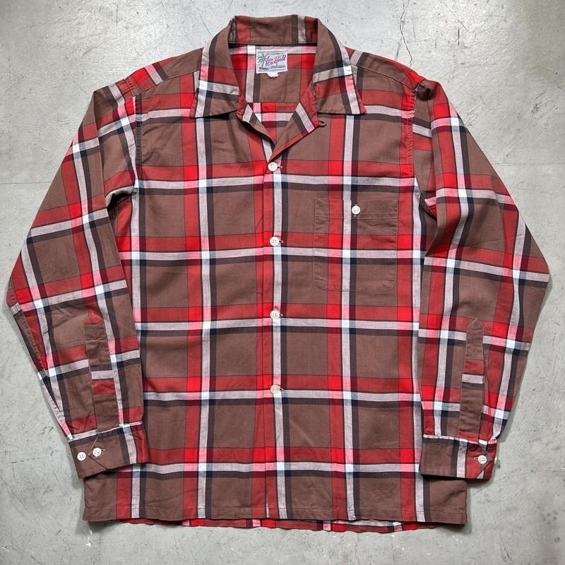 50s オープンカラーチェックシャツ Wickfield 【men2088H】 50's SPORTSWEAR ウィックフィールド チェック