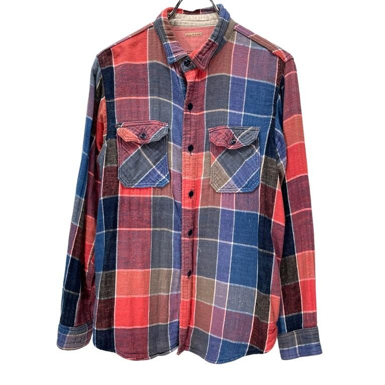 KAPITAL グレー 長袖シャツ ジッパー付き KAPITAL（キャピタル） 【men760Y】 二重ガーゼコットンチェックシャツ