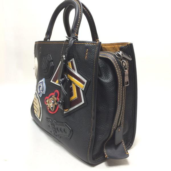 格安即決 Coach コーチ Lay1663d ローグバッグ 315 2way ハンドバッグ ショルダーバッグ 鞄 カバン レザー ワッペン ブラック レディース Mr おしゃれ Www Yalaphone Com