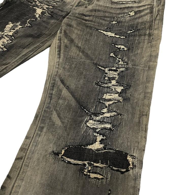 KAPITAL 【men660Y】 LEGS 初期 炭鉱クラッシュ加工黒革色5P KAPITAL 【men660Y】 LEGS 初期 炭鉱クラッシュ加工黒革色5P