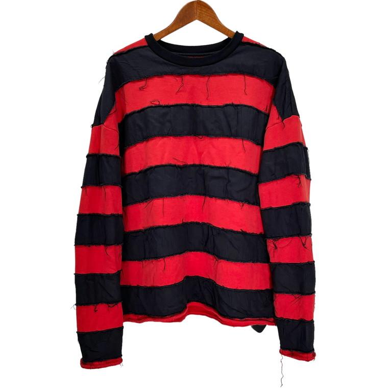 MINEDENIM 【men2942I】 22AW Bold Denim Border Crewneck Pullover