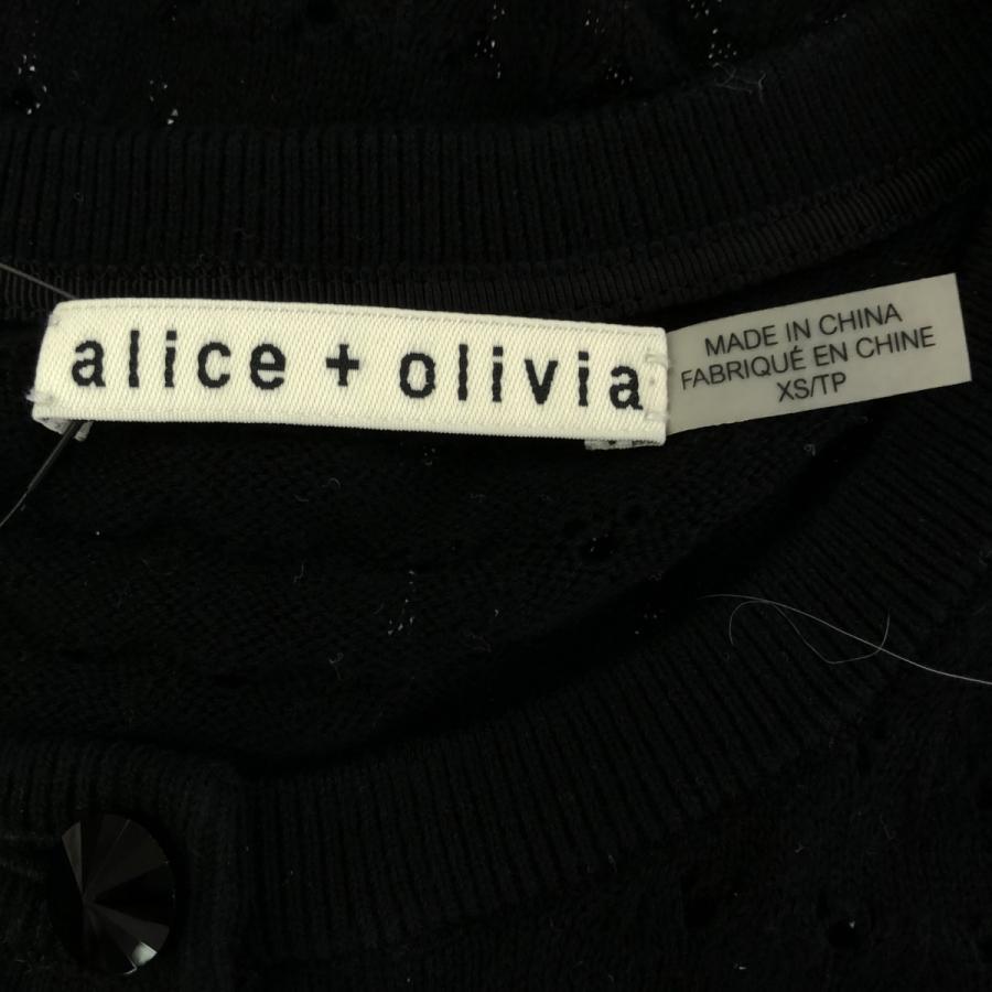 alice+olivia アリスアンドオリビア トップス カーディガン ブラック コットン ブローチ XSサイズ レディース 女性 Alice+Olivia alice+olivia アリスアンドオリビア 【lay2135R