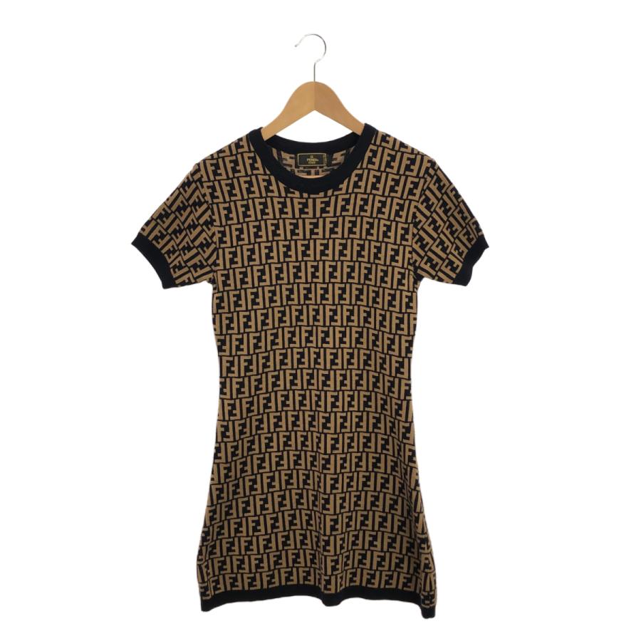 FENDI（フェンディ） 【lay0065V】 ニットワンピース 半袖 ズッカ柄