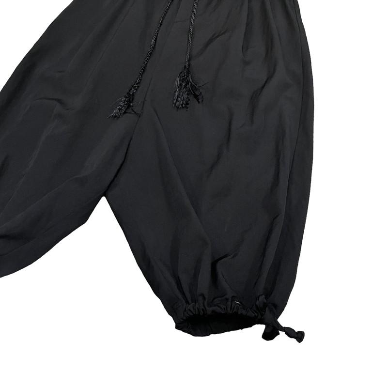 BISHOOL サルエルパンツ Urban Wool Gabardine Sarrouel Balloon Pants black × wine