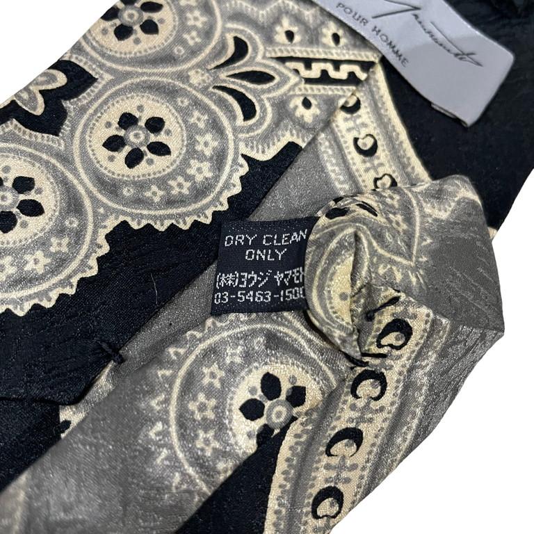 Yohji Yamamoto ヨウジヤマモト ネクタイ 花柄 グレー