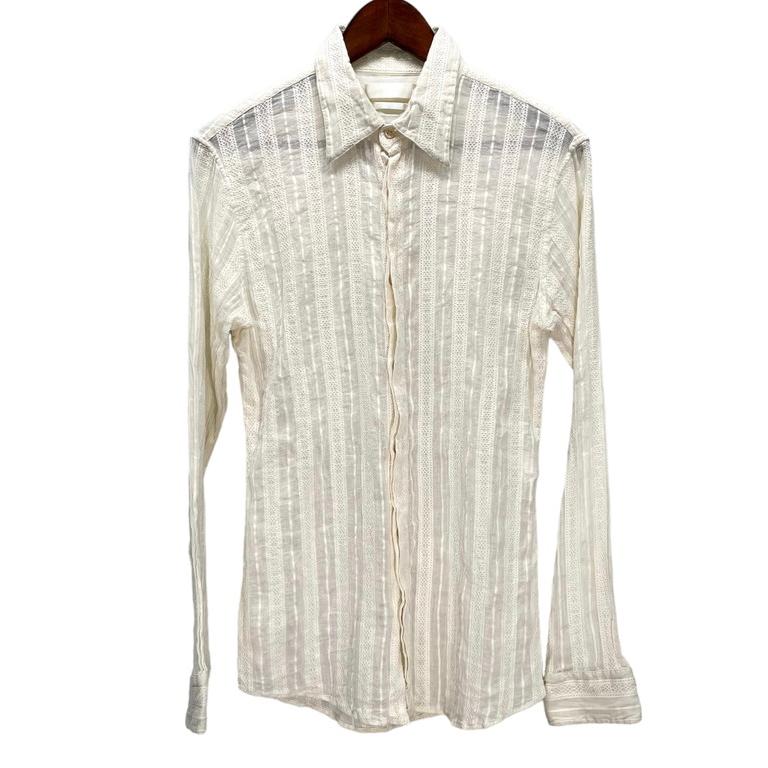ALEXANDER McQUEEN 【men2926I】 06SS ストライプレースコットンガーゼ 