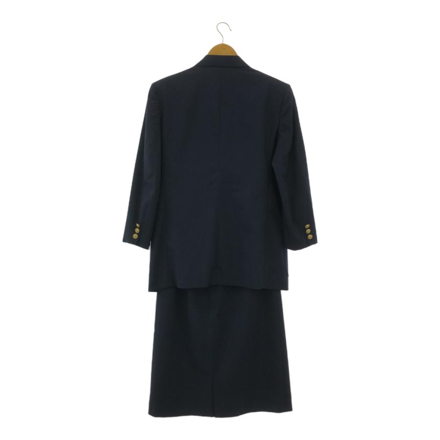 バーバリー　ノーカラー　金ボタン　スカートセットアップ　スーツ　1B ネイビー バーバリー ノーカラー 金ボタン スカートセットアップ スーツ