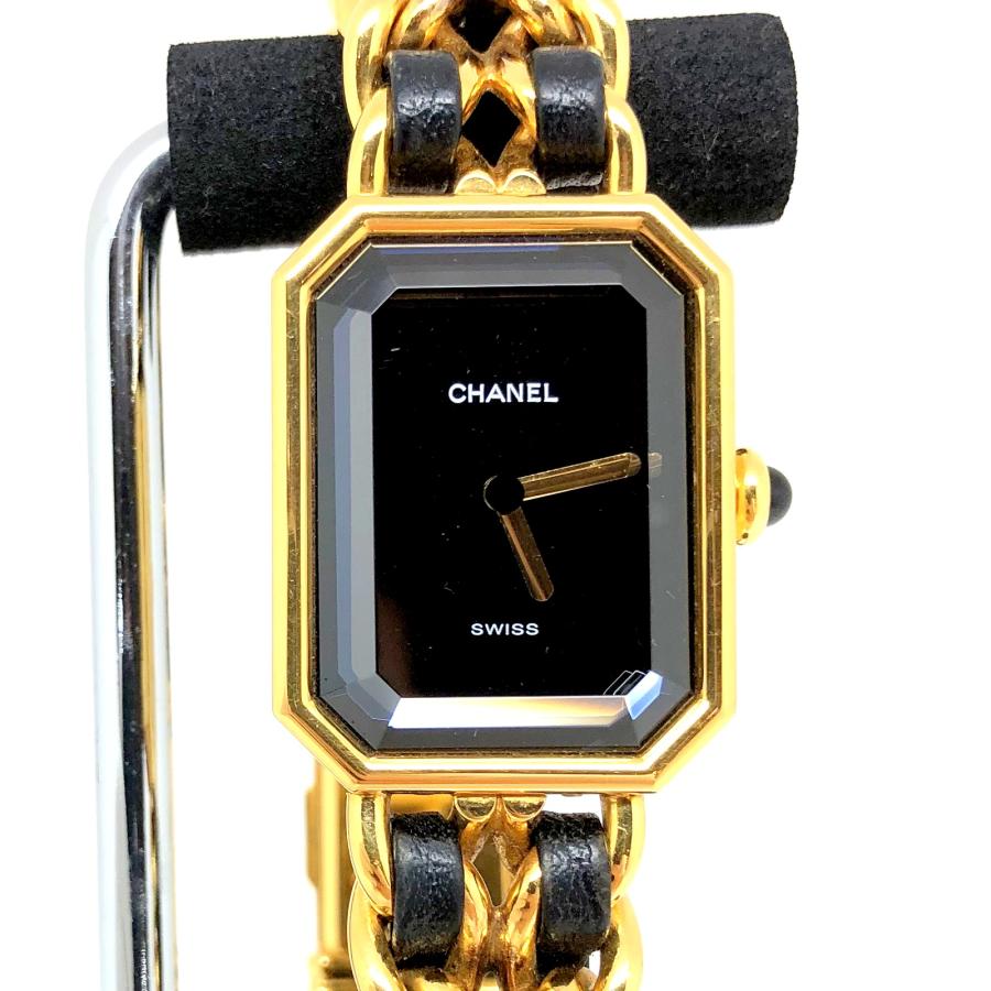 【本物保証】 CHANEL シャネル 【5014D】 プルミエールM ゴールド ブラック プルミエール