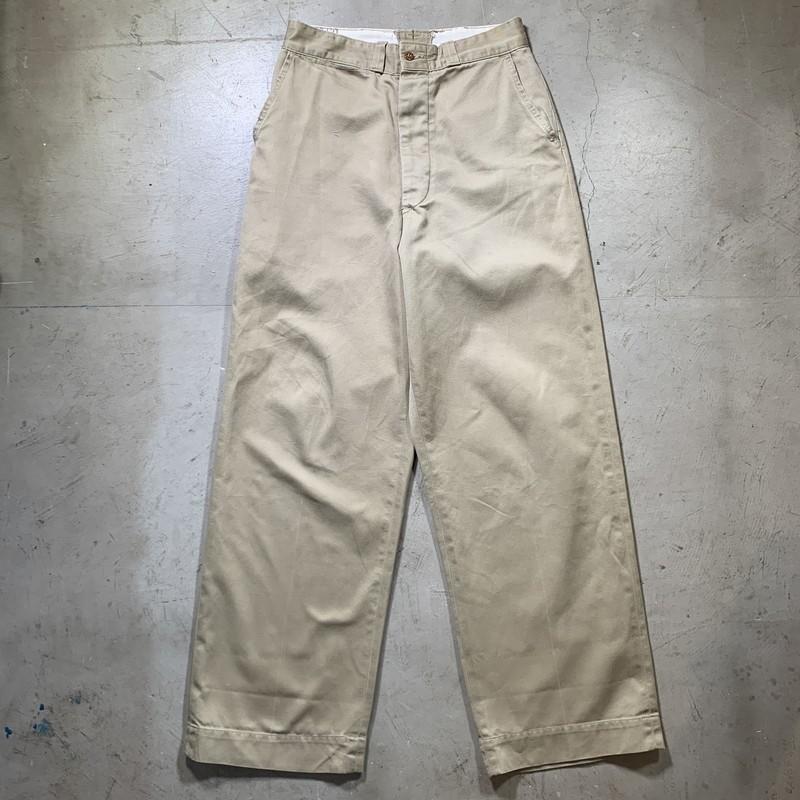 古着/US ARMY チノパン/尿素ボタン/W34-35 L28/40s〜50s U.S.ARMY 【men1948H】 50's チノトラウザーズ MIL-T-2064B サイド