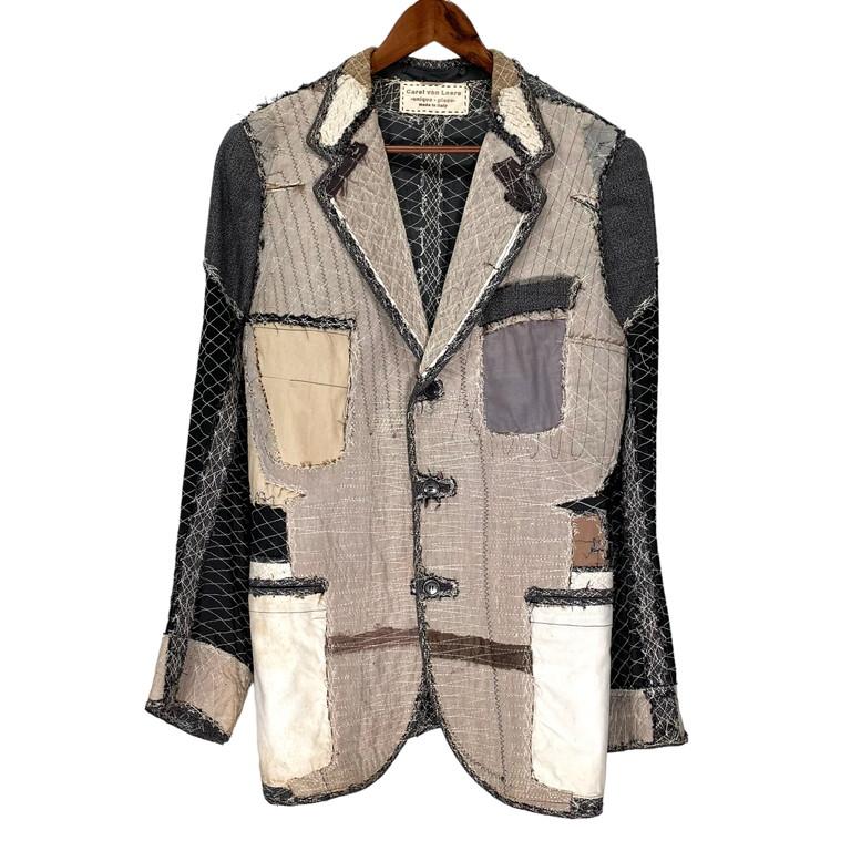 【美品✨】VAN JACKET パッチワーク テーラードジャケット L VANジャケットパッチワークテーラージャケットLLサイズ