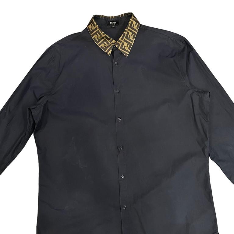 FENDI フェンディ 【men257Y】 19AW 襟ズッカ柄 長袖シャツ FENDI フェンディ 【men257Y】 19AW 襟ズッカ柄 長袖シャツ