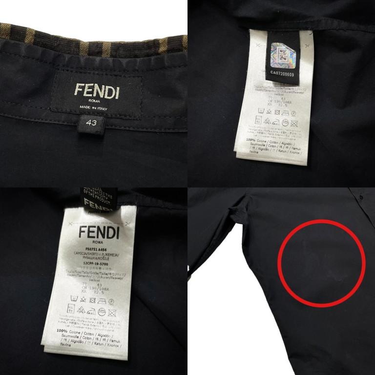 FENDI フェンディ 【men257Y】 19AW 襟ズッカ柄 長袖シャツ FENDI フェンディ 【men257Y】 19AW 襟ズッカ柄 長袖シャツ