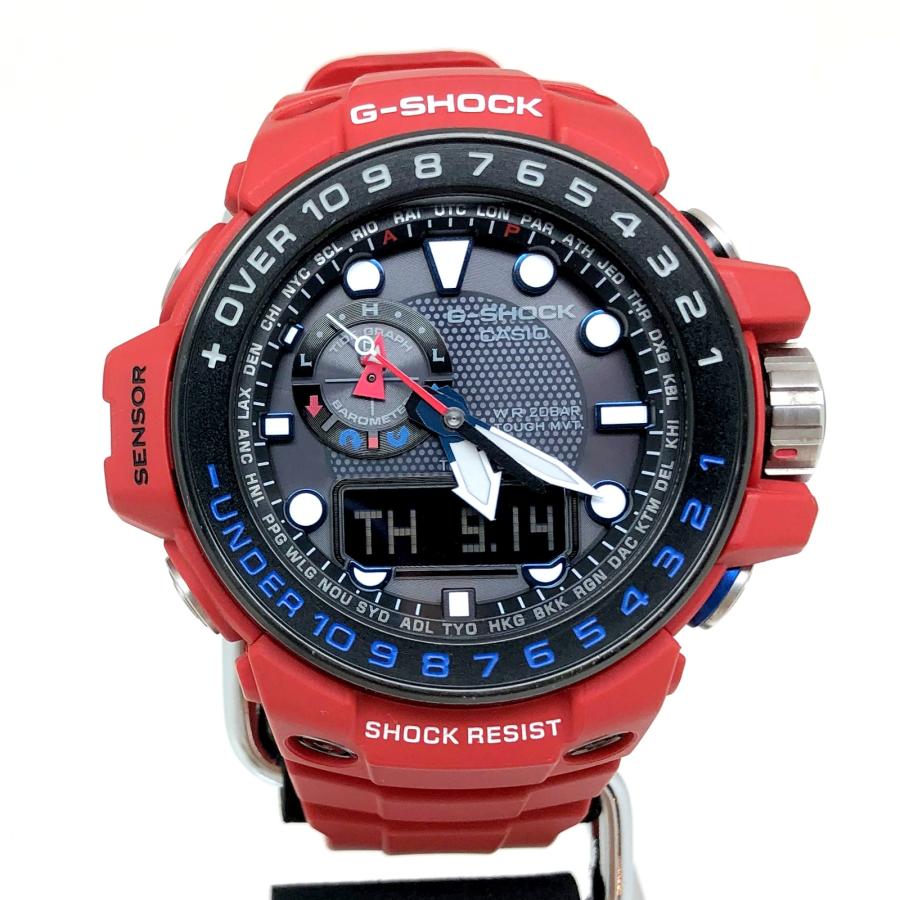 美品G-SHOCK GWN-1000RD-4AJFガルフマスター G-SHOCK ジーショック CASIO カシオ 腕時計 GWN-1000RD-4A ガルフ
