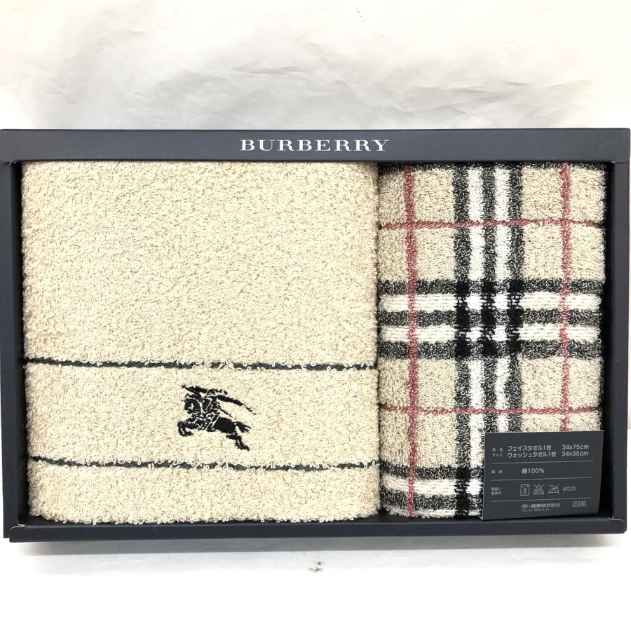 極美品 BURBERRY バーバリー フェイスタオル ウォッシュタオル 2枚