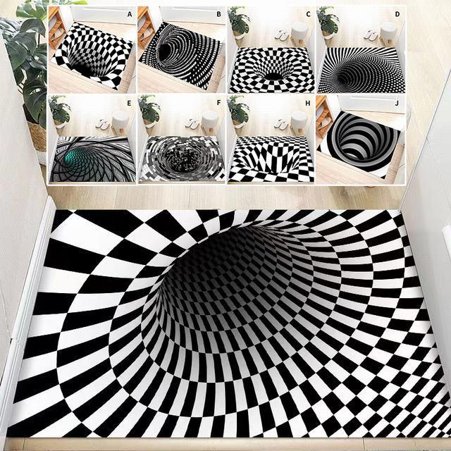 玄関マット 3d 錯覚トリックアート 60x40 新作 室内用玄関マット ラグマット リビング カーペット 長方形 洗える 室内 屋内 北欧 モダン おしゃれ 最新デザインの