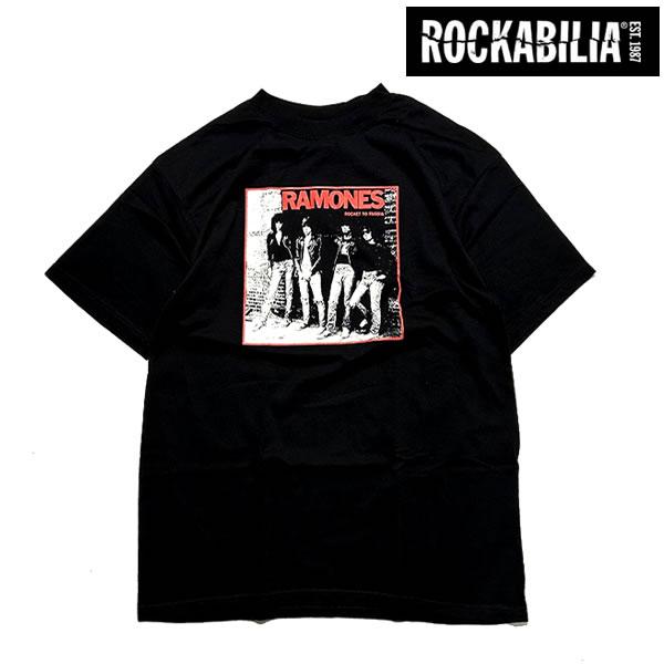 【正規品】ROCKABILIA RAMONES  Rocket To Russia T-shirt　ロッカビリア バンドTシャツ ラモーンズ【19720-5-blk】