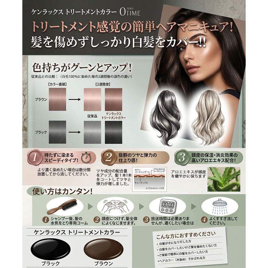 ケンラックス トリートメントカラー 160g ブラウン 3本SET 送料無料