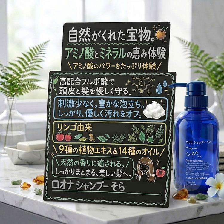 ロオナシャンプー そら 300ml 鳴尾科学研究所 ナルオ コスメティック