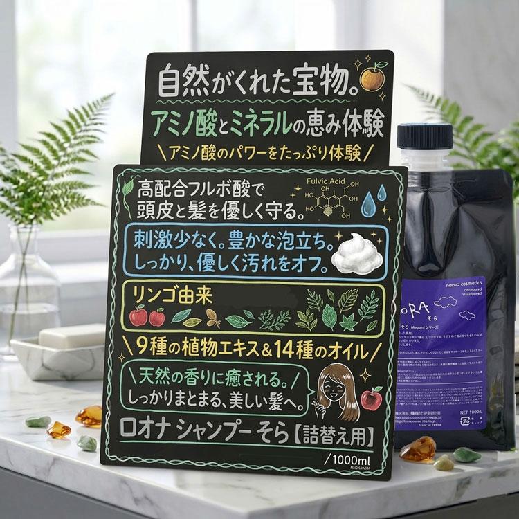 ロオナシャンプー そら 1000ml 鳴尾科学研究所 ナルオ コスメティック