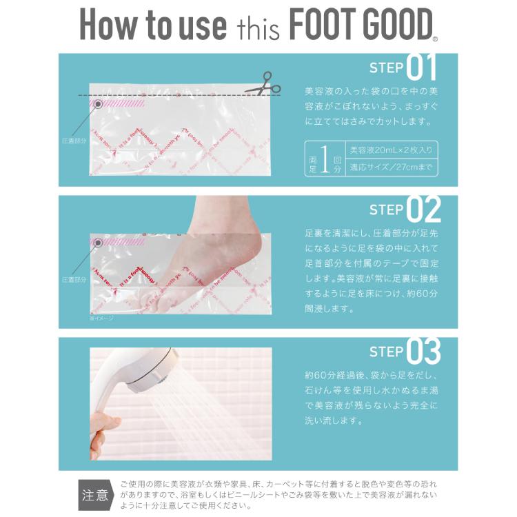 FOOT GOOD (フットグッド) 3回分 定形外郵便 フットケア 国産 角質取り