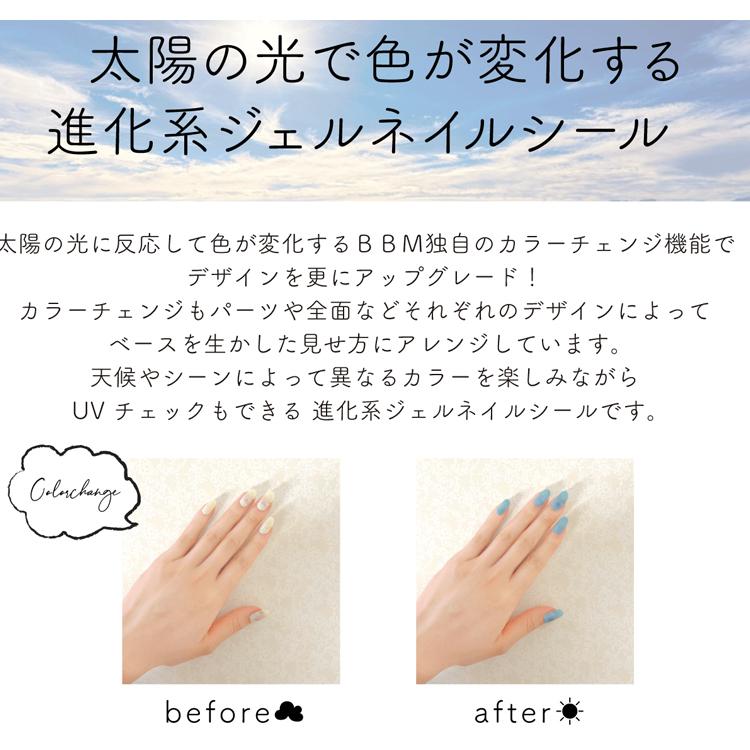 カラーチェンジジェルネイルシール ネイリストコラボ Kakera 太陽光で