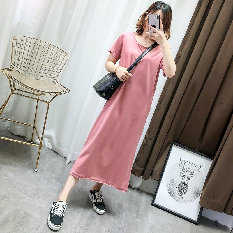 ワンピース ゆったり ラフ カジュアル 体型カバー 夏 半袖ワンピ マキシ丈ワンピース Tシャツ Uネック A Next Edge 通販 Yahoo ショッピング