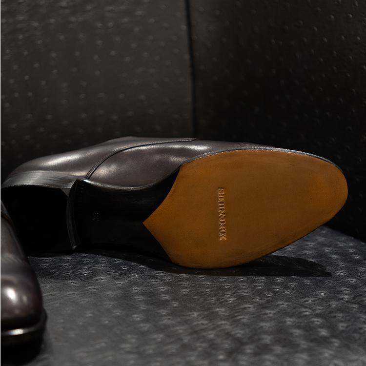 【美品】Shetland Fox モンクストラップ 黒 8 1/3 革靴 美品】Shetland Fox モンクストラップ 黒 8 1/3 革靴 モンク