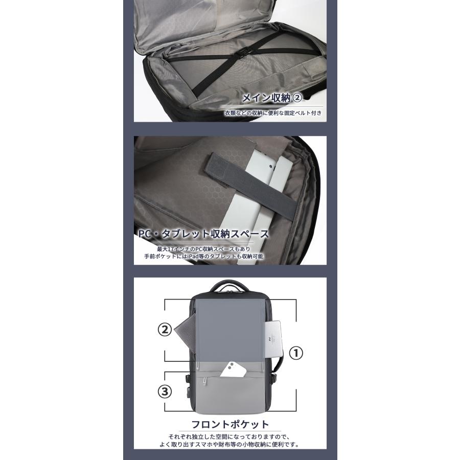 ビジネスリュック メンズ 大容量 軽量 リュックサック 3way PC収納 多機能 バッグ カバン 30代 40代 50代 BALLOT バロット | BALLOT | 06
