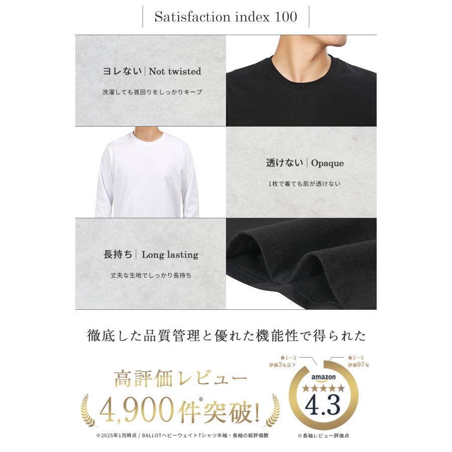 BALLOT 長袖tシャツ メンズ 無地 厚手 ロンt 大きいサイズ 2枚組 BALLOT 長袖tシャツ メンズ 無地 厚手 ロンt 大きいサイズ 2枚組
