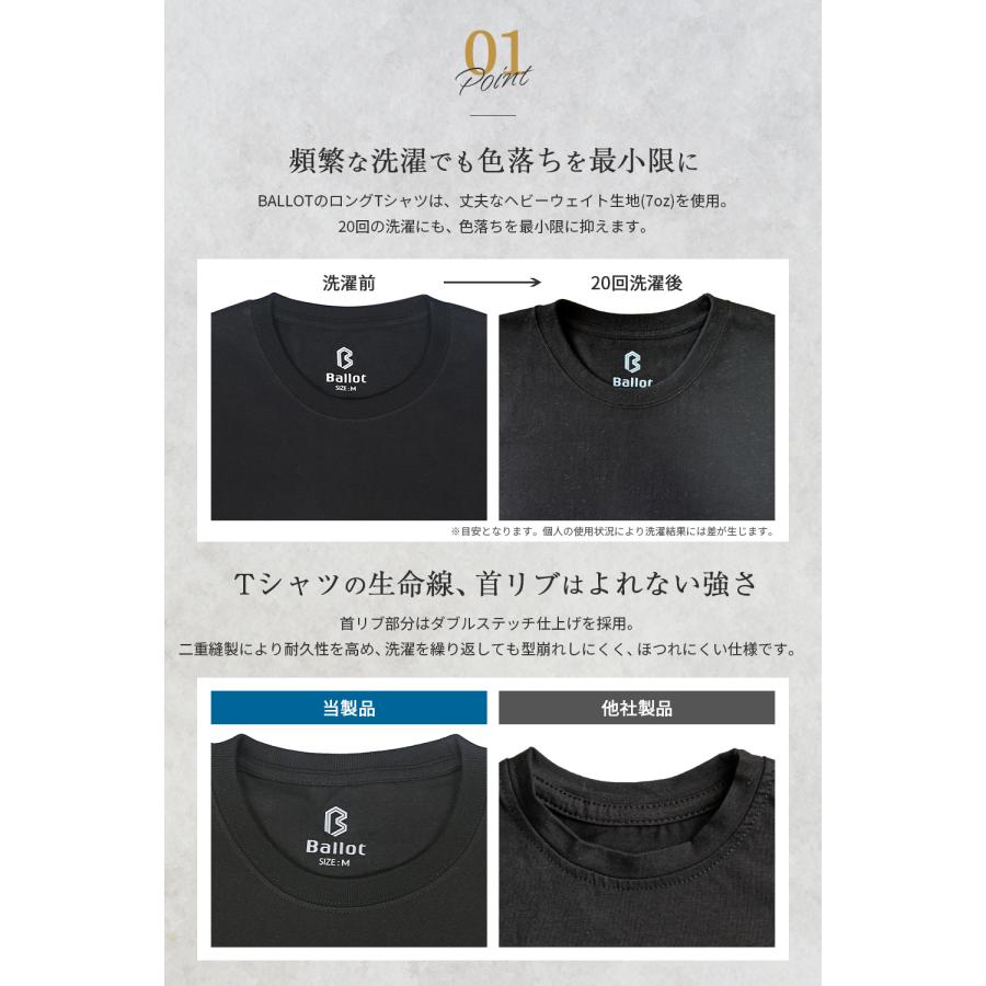 BALLOT 長袖tシャツ メンズ 無地 厚手 ロンt 大きいサイズ 2枚組 BALLOT 長袖tシャツ メンズ 無地 厚手 ロンt 大きいサイズ 2枚組