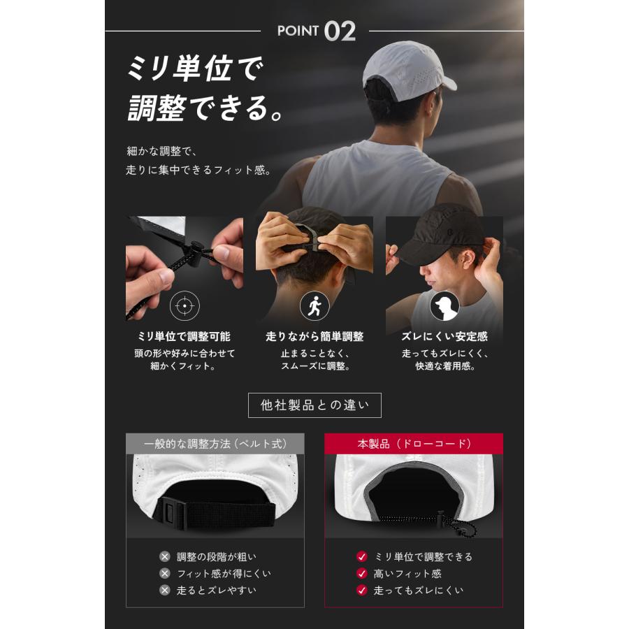 ランニング キャップ 【ウルトラマラソン日本代表ランナー監修】 軽量 折りたたみ コンパクト収納 通気性 吸汗速乾 ユニセックス 黒 BALLOT バロット |  | 06