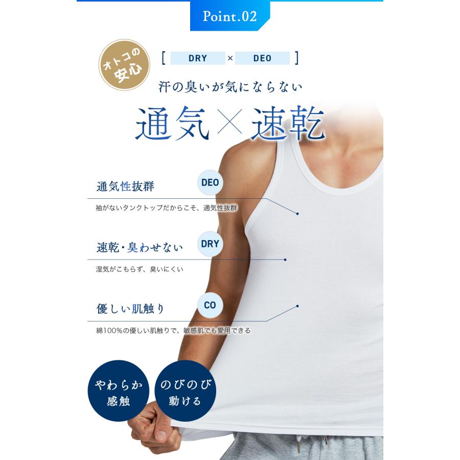 BALLOT タンクトップ メンズ インナーシャツ 肌着 Uネック 綿100% 4枚