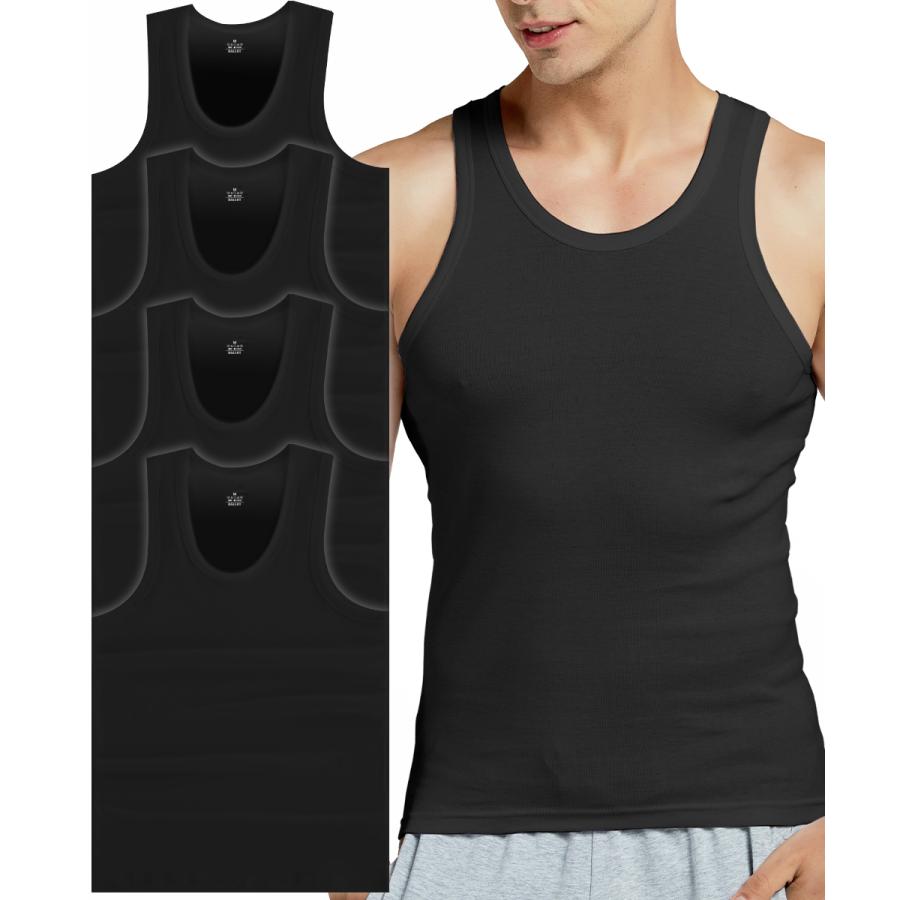 タンクトップ メンズ インナーシャツ 肌着 Uネック 綿100% 4枚組 BALLOT バロット | BALLOT | 10