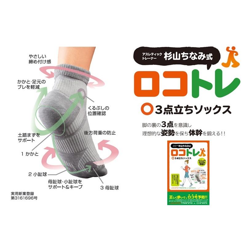 杉山ちなみ式ロコトレ3点立ちソックス レディース・メンズ【杉山ちなみ式ロコトレ 杉山ちなみ式3点立ちソックス 姿勢美人】|nextmn|02