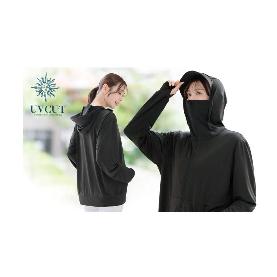 uvカットパーカー 夏 UV＆クール 顔までガードパーカー