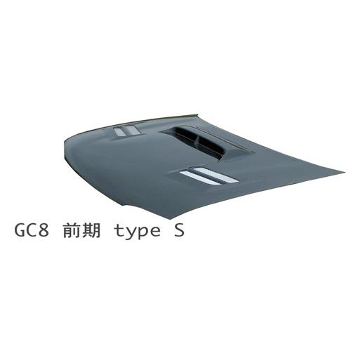 スタウト GC8 前期(A-C) インプレッサ エアロボンネット タイプS FRP製