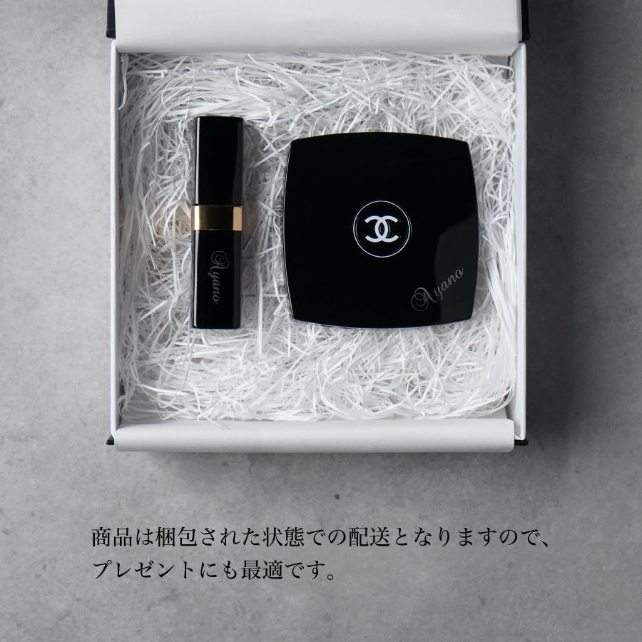 【名入れ無料・セット】 CHANEL シャネル ギフト ミロワール ドゥーブル ダブル コンパクト ミラー ルージュ ココ ボーム リップ 口紅 名入れ 名前入れ 正規品｜nextore｜05