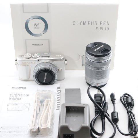 OLYMPUS PEN E-PL10 ミラーレス一眼 ホワイト ダブルレンズ OLYMPUS PEN オリンパス ミラーレス E-PL10 レンズキット