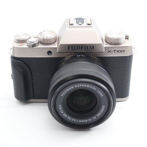 富士フイルム(FUJIFILM) ミラーレス一眼 X-T100レンズキット シャンパンゴールド X-T100LK-Gの画像