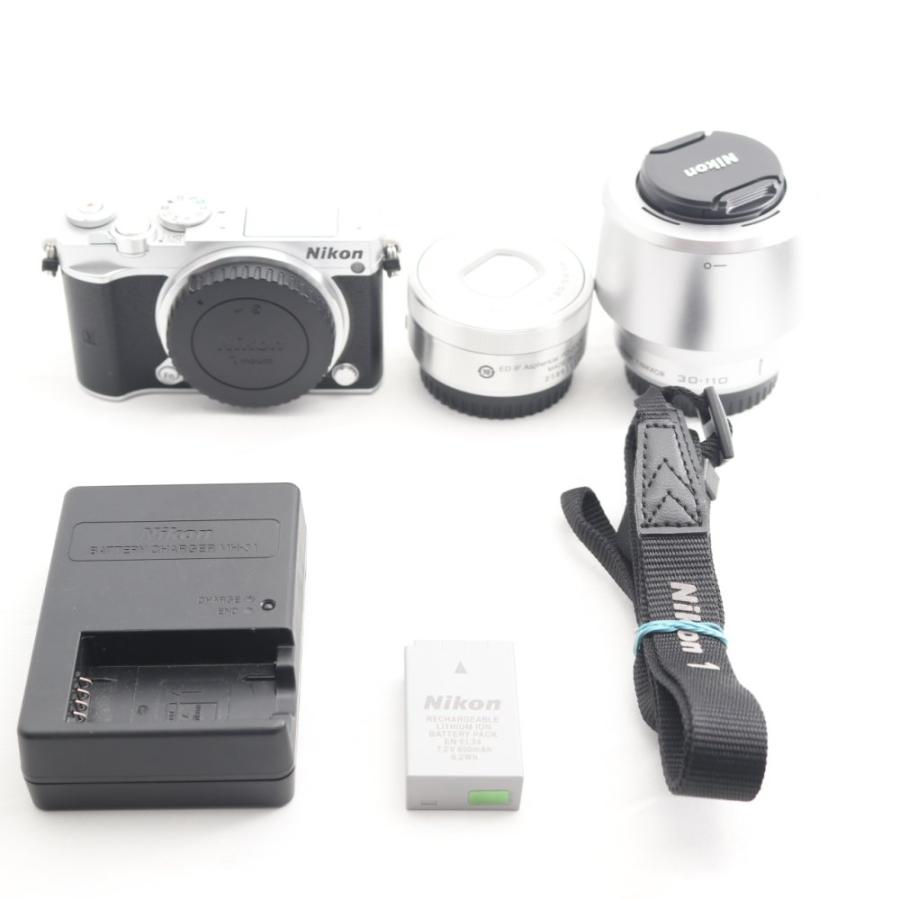 Nikon  Nikon 1 J5 Wズームレンズキット SILVER ニコン Nikon1 J5 ダブルズームレンズキット シルバー | ミラーレス一眼