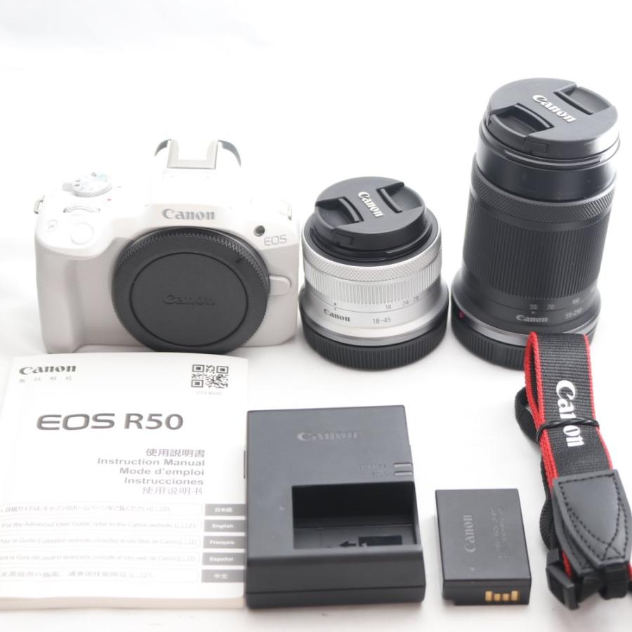 美品❕Canon EOS R50(RF-S55-210付） ミラーレス一眼カメラ Canon ミラーレス一眼カメラ EOS R50 ダブルズームキット(RF-S18-45+RF