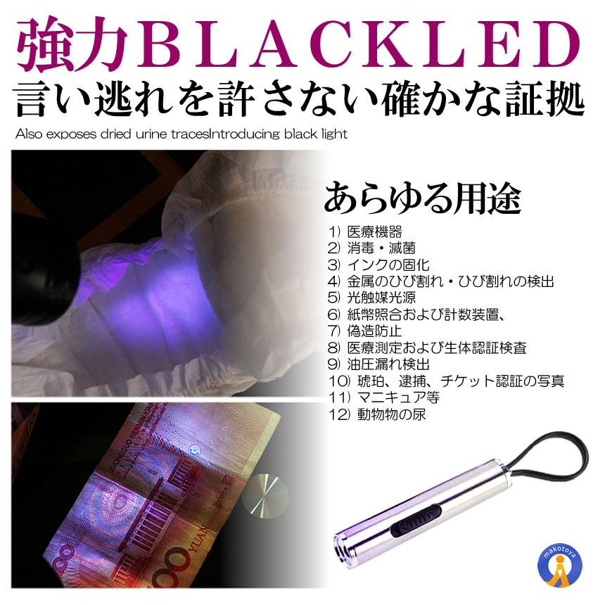 ブラックライト LEDライト ハンディライト キーホルダー 釣り 蓄光