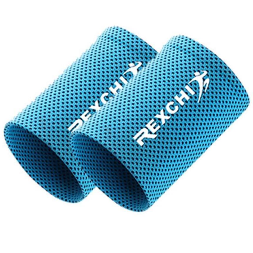 冷感 バンド 冷却 Sサイズ ブルー スポーツ用 リストバンド 男女兼用