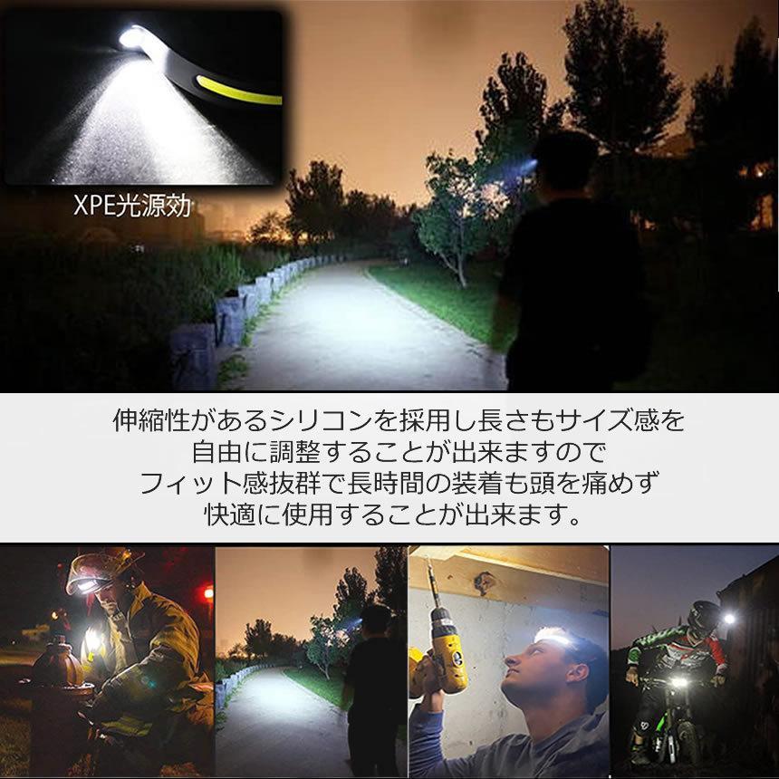 ヘッドライト 超広角 照射 充電式 USB LED デュアル ヘッド ヘッドライト 超広角 照射 充電式 USB LED デュアル ヘッド